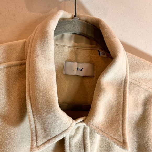TNA Sz XL Polar Shirt Fleece Snap Button Shirt in Whisper White New With Tags - Picture 3 of 9